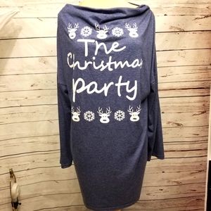 Christmas Party reindeer snowflakes tunic top